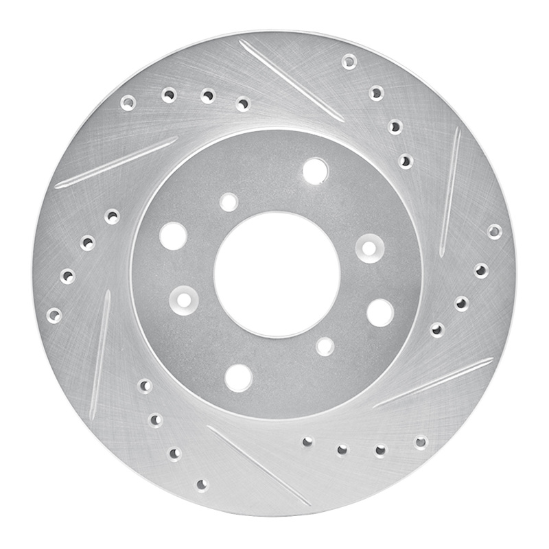 Picture of R1 1998-2002 Acura CL Front Right Drilled & Slotted Silver Brake Rotor