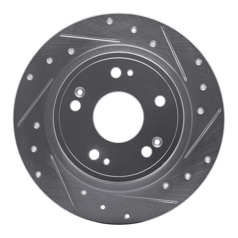 Picture of R1 05-17 Honda Accord Rear Right Drilled & Slotted Silver Brake Rotor