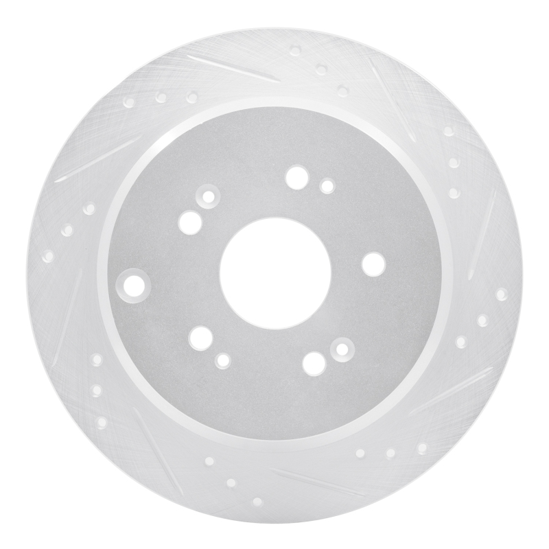 Picture of R1 2005-2018 Acura RDX Rear Right Drilled & Slotted Silver Brake Rotor