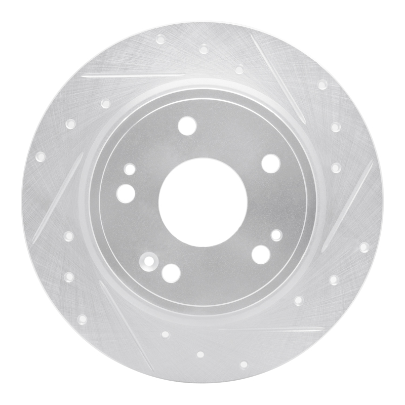 Picture of R1 2016-2025 Honda HR-V Rear Right Drilled & Slotted Silver Brake Rotor