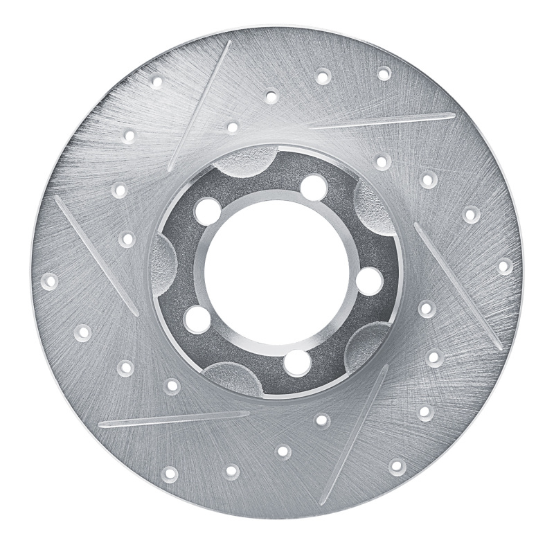 Picture of R1 1961-1967 Mercedes-Benz 230 Front Left Drilled & Slotted Silver Brake Rotor