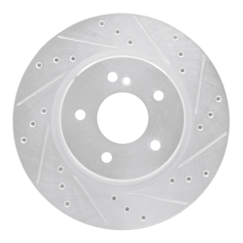 Picture of R1 1998-2009 Chrysler Crossfire Rear Right Drilled & Slotted Silver Brake Rotor