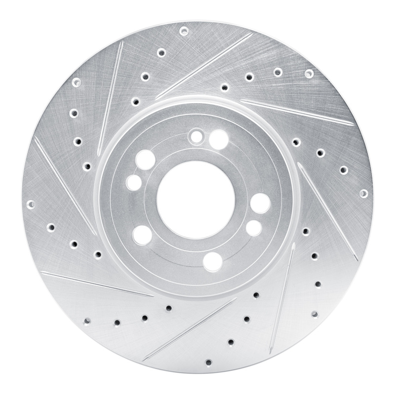 Picture of R1 2020-2023 Mercedes-Benz GLE350 Front Left Drilled & Slotted Silver Brake Rotor