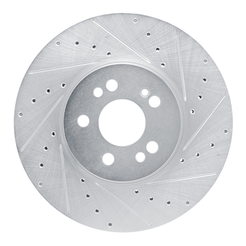 Picture of R1 2020-2023 Mercedes-Benz GLE350 Front Right Drilled & Slotted Silver Brake Rotor