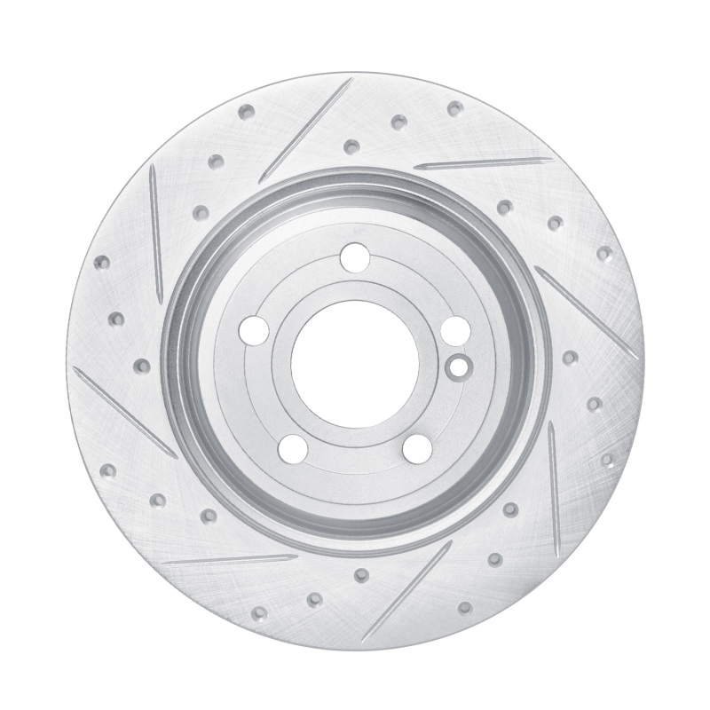 Picture of R1 2020-2025 Mercedes-Benz EQB 300 Rear Left Drilled & Slotted Silver Brake Rotor