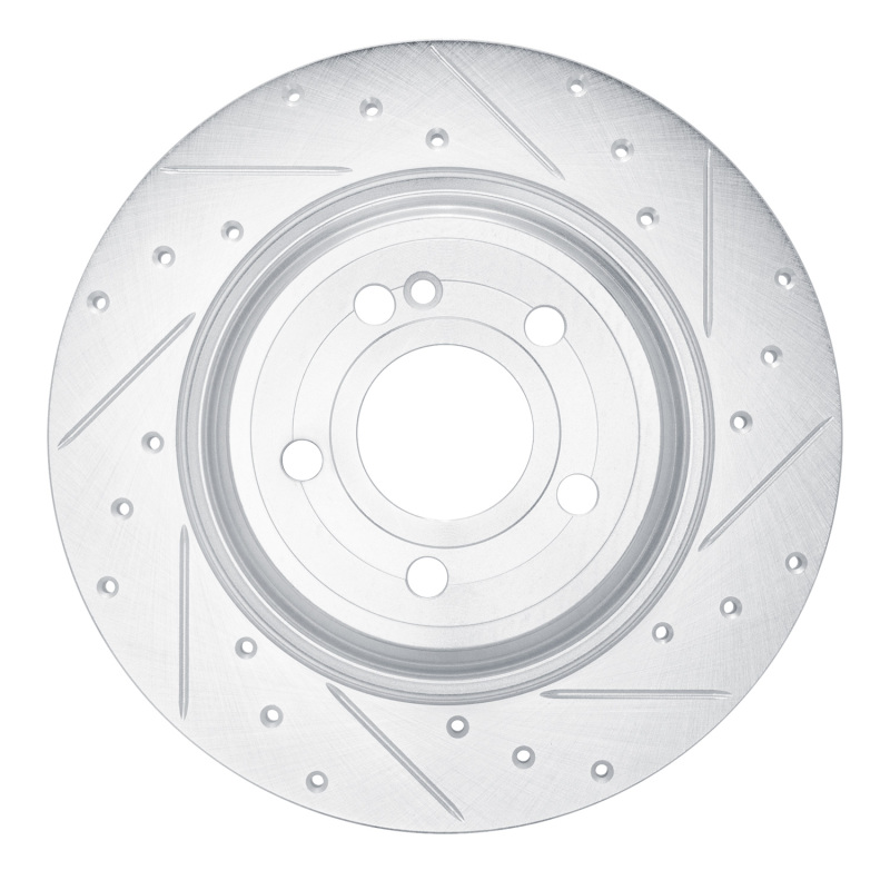Picture of R1 2020-2025 Mercedes-Benz CLA250 Rear Right Drilled & Slotted Silver Brake Rotor