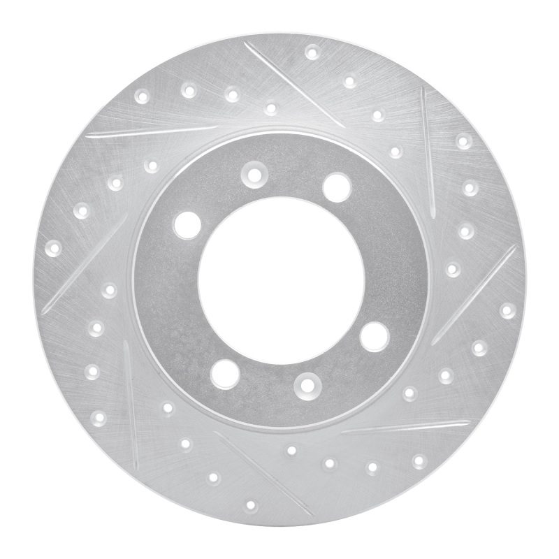 Picture of R1 1981-1987 Saab 900 Front Right Drilled & Slotted Silver Brake Rotor