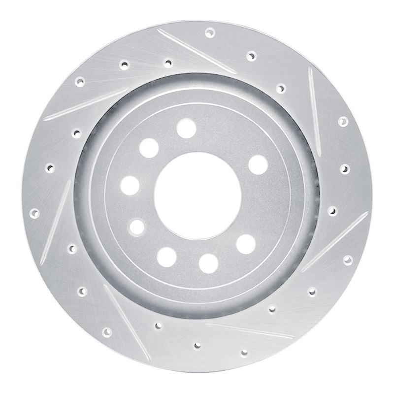 Picture of R1 2008-2011 Saab 9-3 Rear Right Drilled & Slotted Silver Brake Rotor