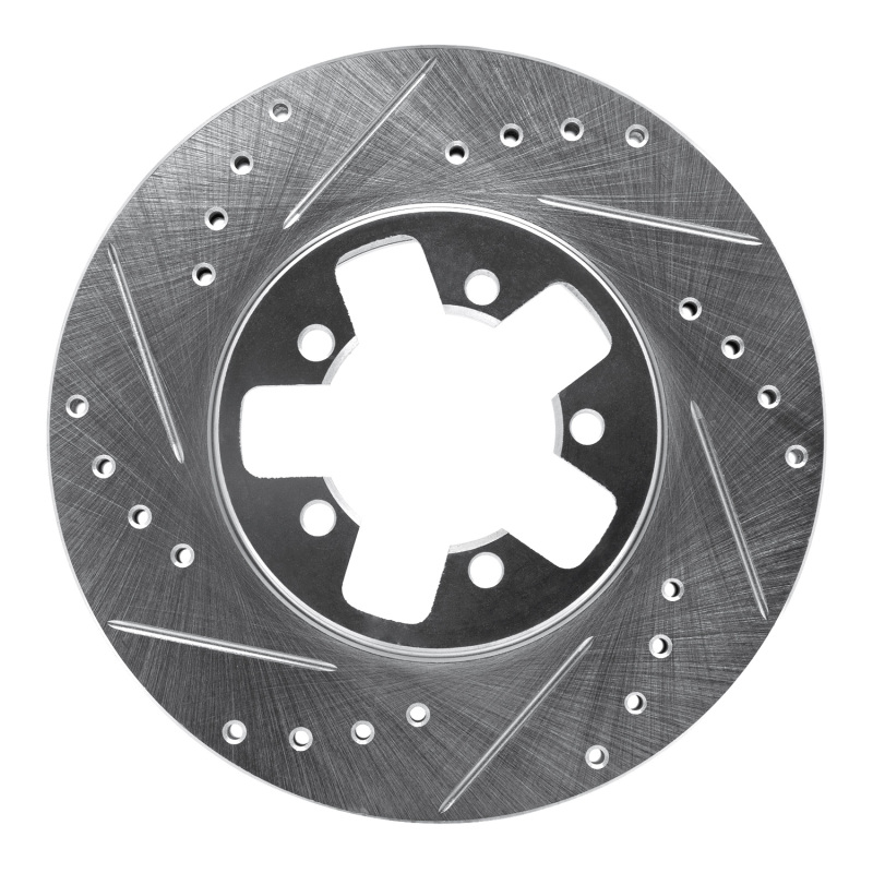 Picture of R1 1984-1989 Nissan 200SX Front Left Drilled & Slotted Silver Brake Rotor