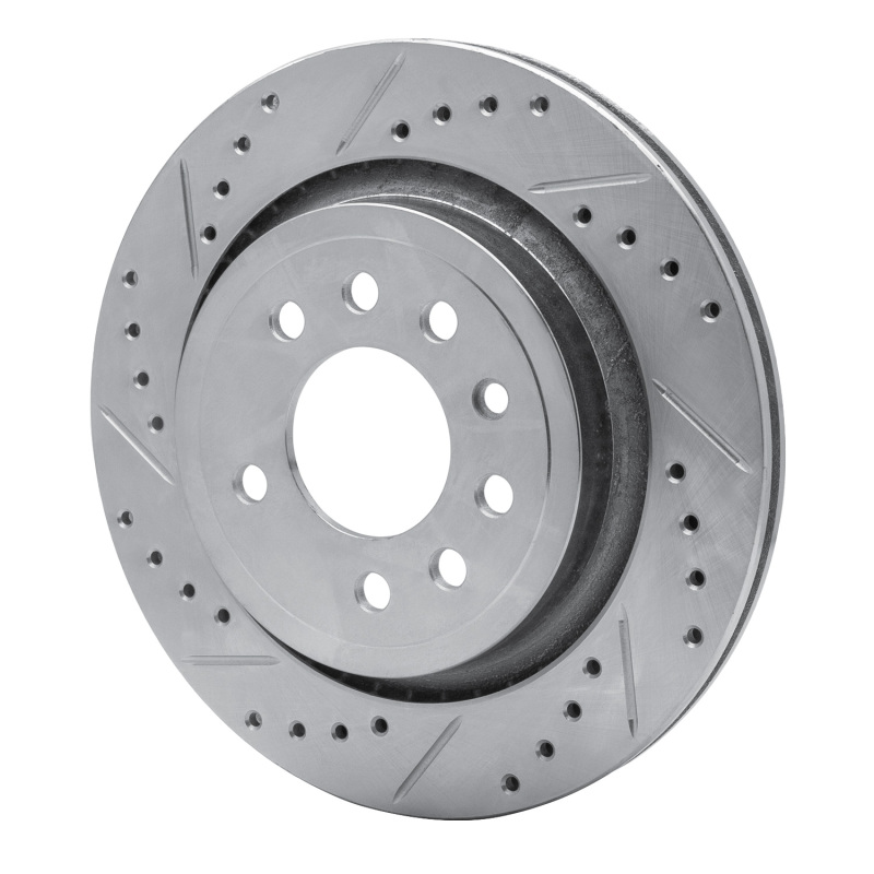 Picture of R1 2008-2011 Saab 9-3X Rear Left Drilled & Slotted Silver Brake Rotor