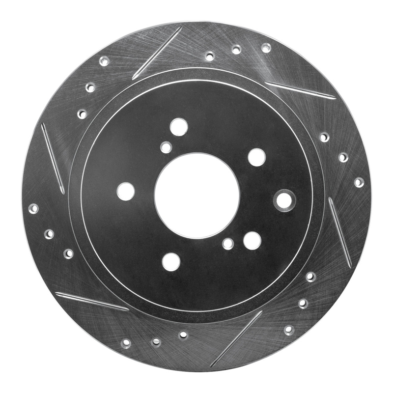 Picture of R1 89-96 Nissan 300ZX Turbo Rear Left Drilled & Slotted Silver Brake Rotor
