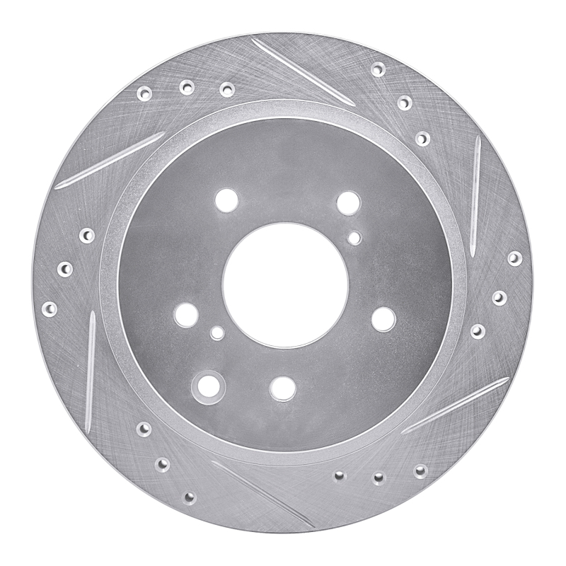 Picture of R1 89-96 Nissan 300ZX Turbo Rear Right Drilled & Slotted Silver Brake Rotor