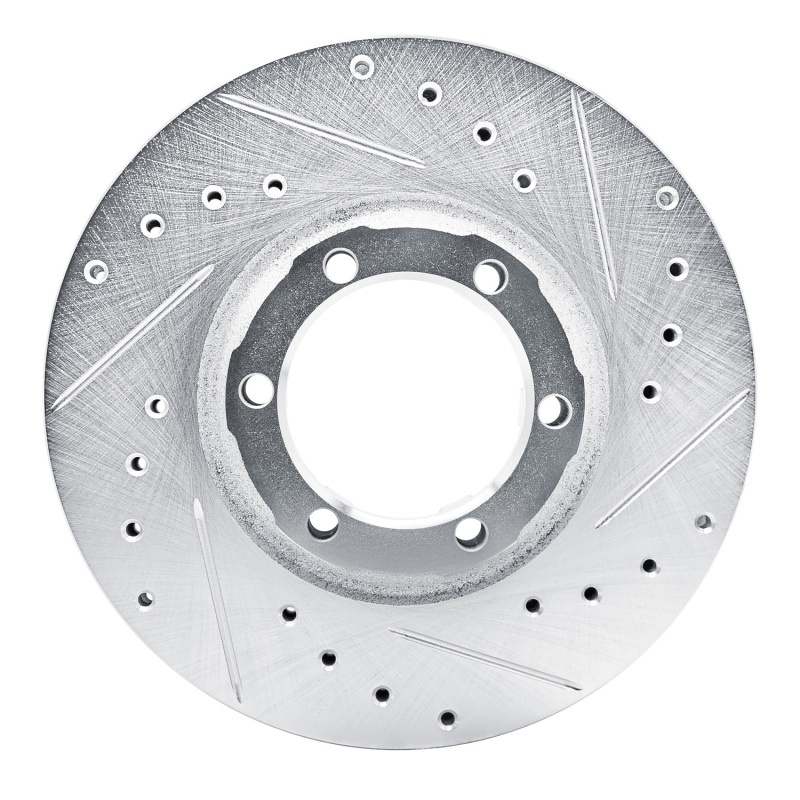 Picture of R1 1986-1996 Dodge Ram 50 Front Right Drilled & Slotted Silver Brake Rotor