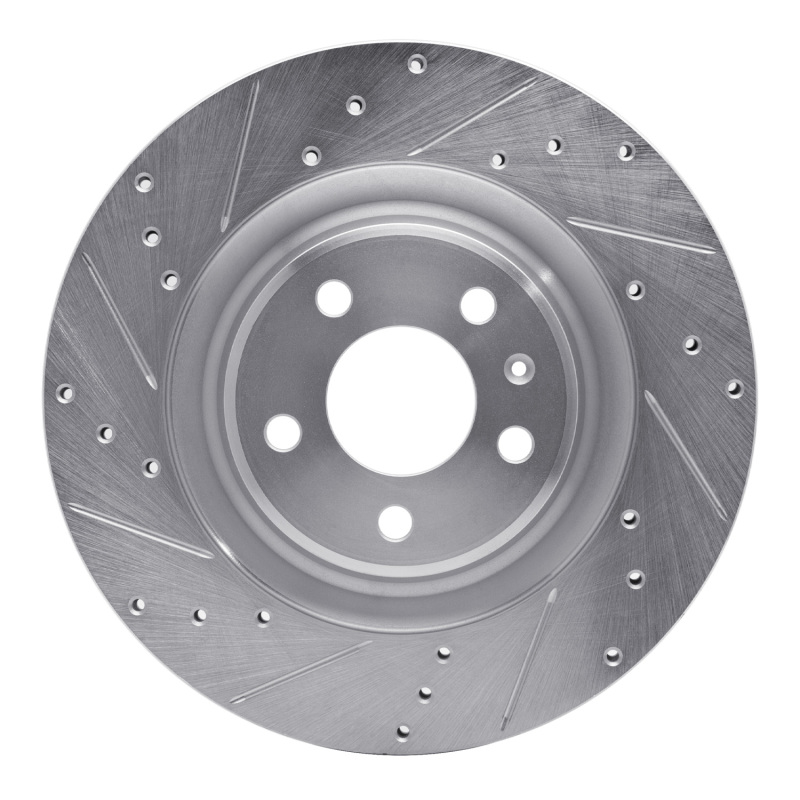 Picture of R1 2008-2025 Audi A7 Quattro Rear Left Drilled & Slotted Silver Brake Rotor