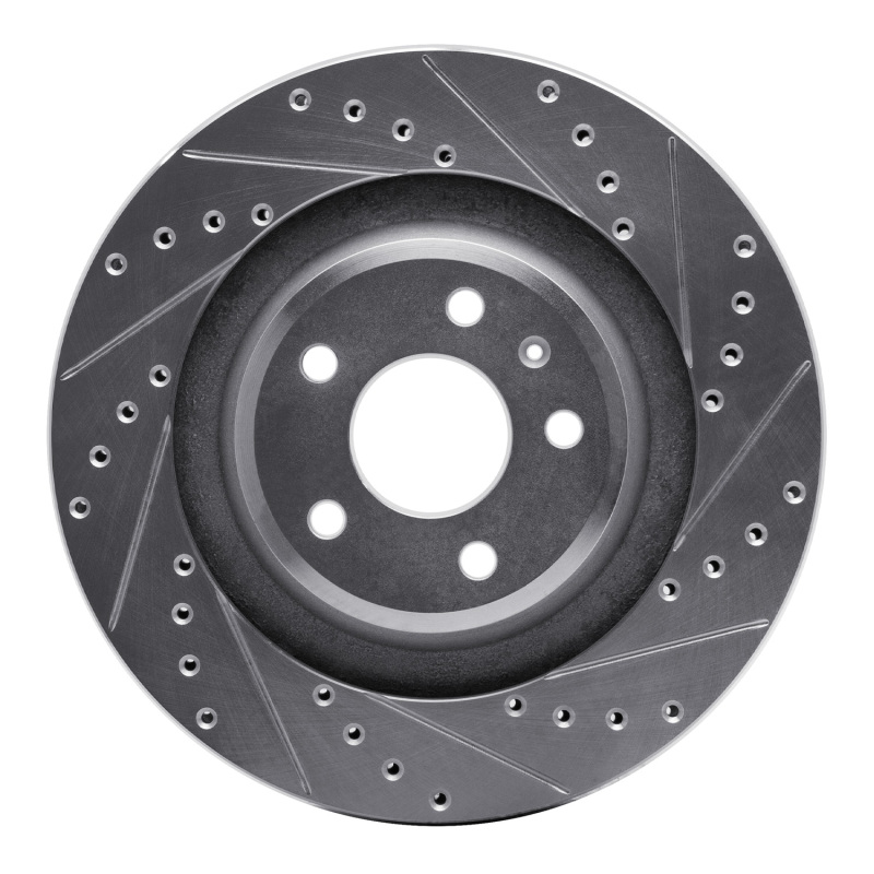 Picture of R1 2008-2025 Audi A6 Quattro Rear Right Drilled & Slotted Silver Brake Rotor