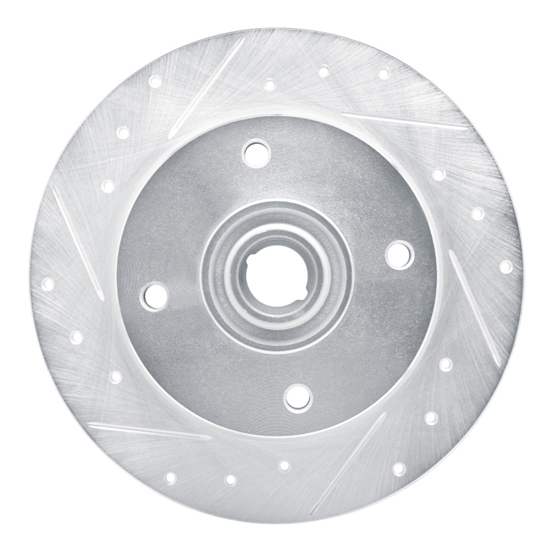 Picture of R1 1965-1974 Volkswagen Karmann Ghia Front Left Drilled & Slotted Silver Brake Rotor