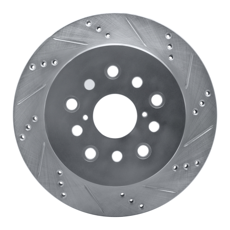 Picture of R1 2001-2006 Lexus LS430 Rear Right Drilled & Slotted Silver Brake Rotor