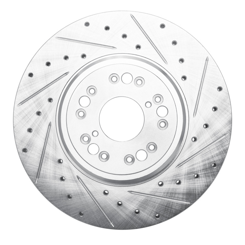 Picture of R1 1995-2000 Lexus LS400 Front Right Drilled & Slotted Silver Brake Rotor