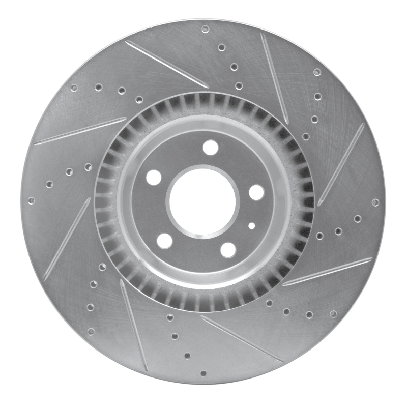 Picture of R1 2012-2018 Audi A6 Quattro Front Left Drilled & Slotted Silver Brake Rotor
