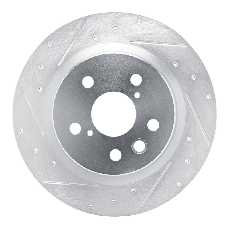 Picture of R1 2021-2025 Lexus IS300 Rear Left Drilled & Slotted Silver Brake Rotor
