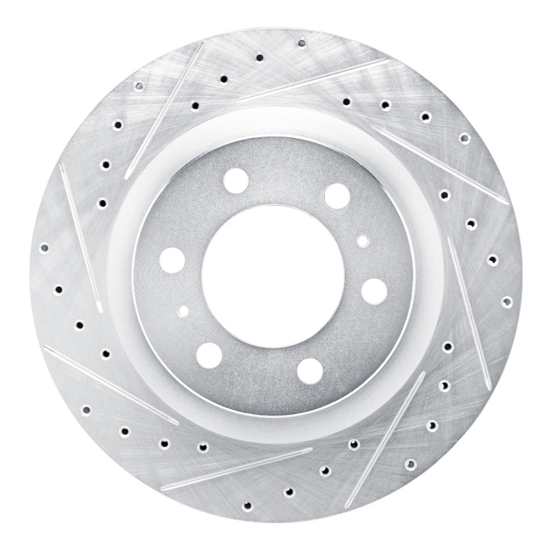 Picture of R1 2022-2025 Lexus GX550 Front Left Drilled & Slotted Silver Brake Rotor