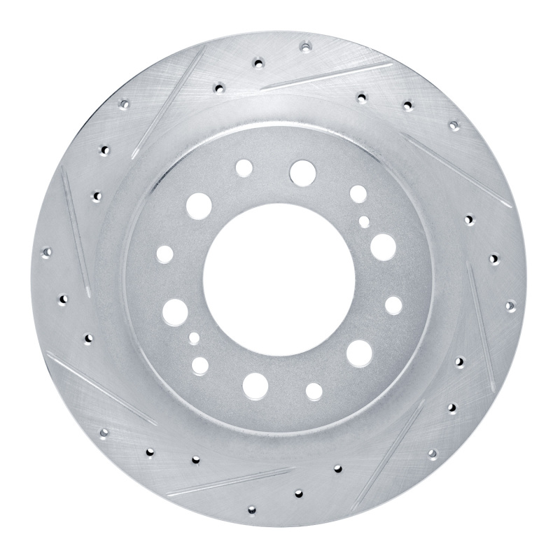 Picture of R1 2022-2025 Lexus LX600 Rear Left Drilled & Slotted Silver Brake Rotor