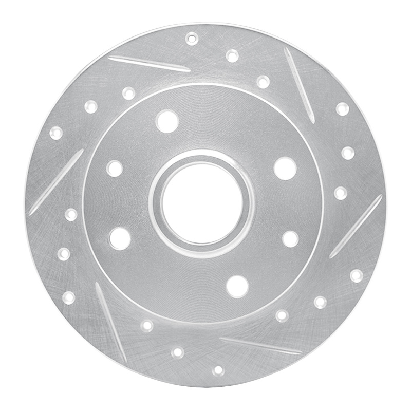 Picture of R1 1981-1985 Mazda RX-7 Rear Right Drilled & Slotted Silver Brake Rotor