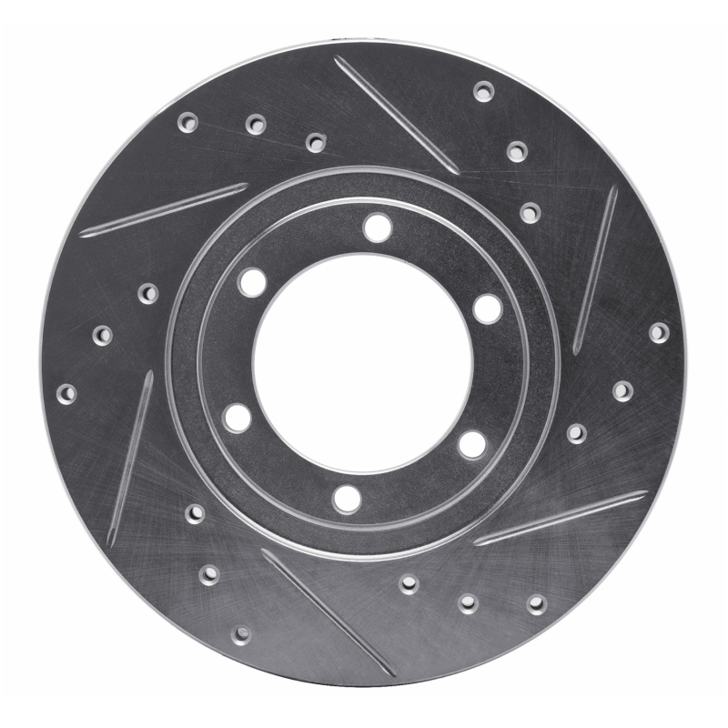 Picture of R1 1986-1993 Mazda B2200 Front Right Drilled & Slotted Silver Brake Rotor
