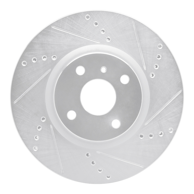 Picture of R1 2016-2025 Fiat 124 Spider Front Right Drilled & Slotted Silver Brake Rotor