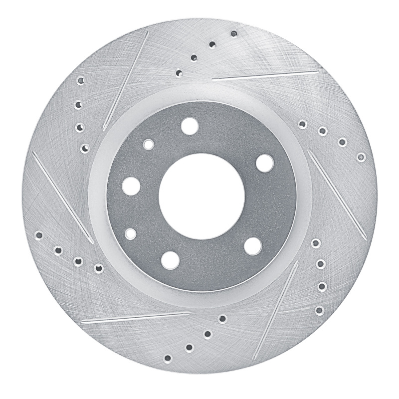 Picture of R1 2019-2025 Mazda 3 Front Left Drilled & Slotted Silver Brake Rotor