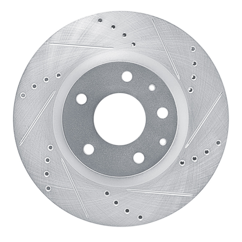 Picture of R1 2019-2025 Mazda 3 Front Right Drilled & Slotted Silver Brake Rotor