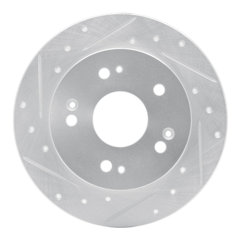 Picture of R1 06-15 Honda Civic Si Rear Left Drilled & Slotted Silver Brake Rotor