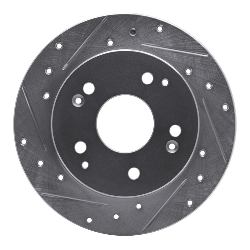 Picture of R1 97-01 Acura Integra Rear Left Drilled & Slotted Silver Brake Rotor