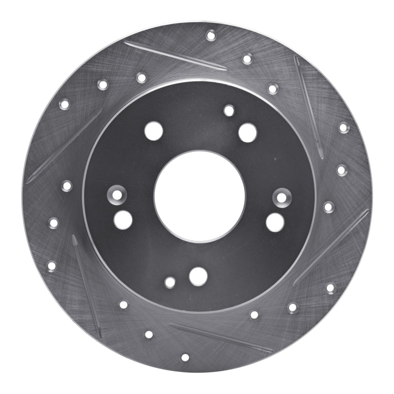 Picture of R1 97-01 Acura Integra Rear Right Drilled & Slotted Silver Brake Rotor