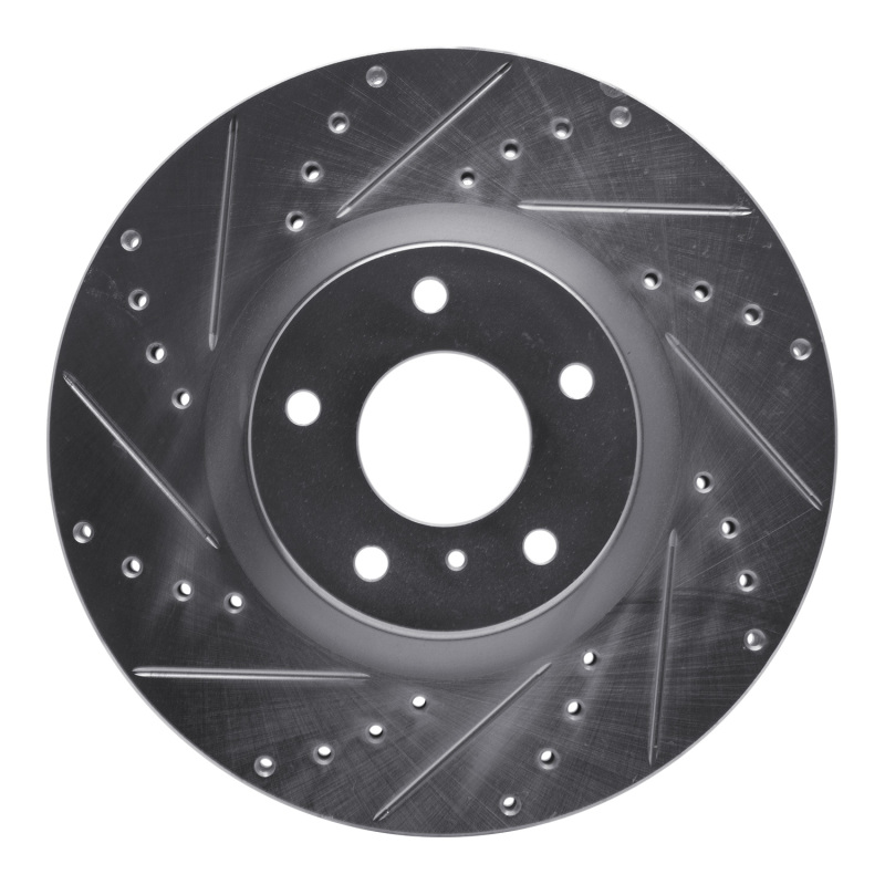 Picture of R1 09-23 Nissan 370Z Front Left Drilled & Slotted Silver Brake Rotor