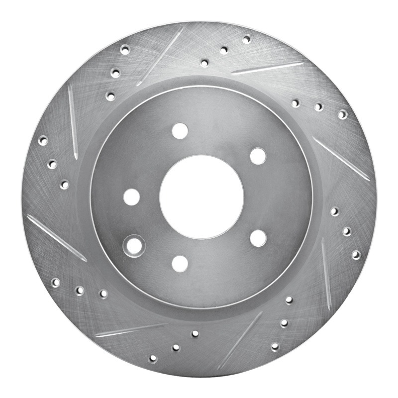 Picture of R1 09-20 Nissan 370Z Rear Left Drilled & Slotted Silver Brake Rotor