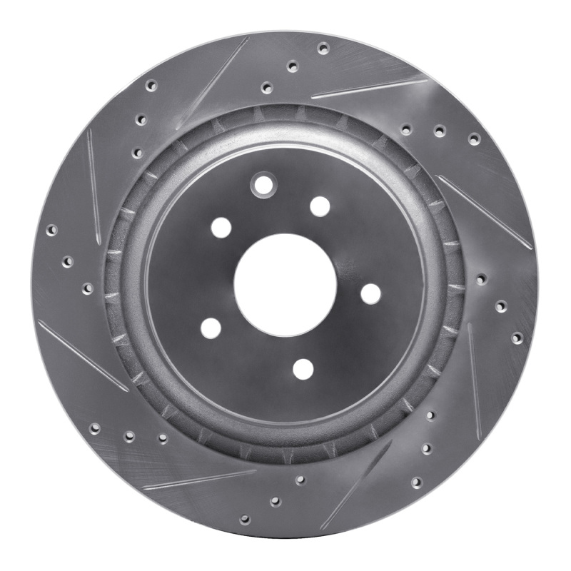 Picture of R1 09-20 Nissan 370Z Rear Left Drilled & Slotted Silver Brake Rotor