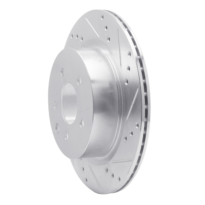 Picture of R1 09-20 Nissan 370Z Rear Right Drilled & Slotted Silver Brake Rotor