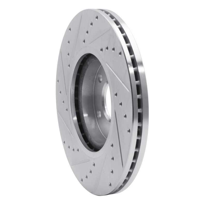 Picture of R1 09-23 Nissan 370Z Front Right Drilled & Slotted Silver Brake Rotor
