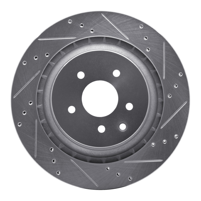 Picture of R1 09-20 Nissan 370Z Rear Right Drilled & Slotted Silver Brake Rotor