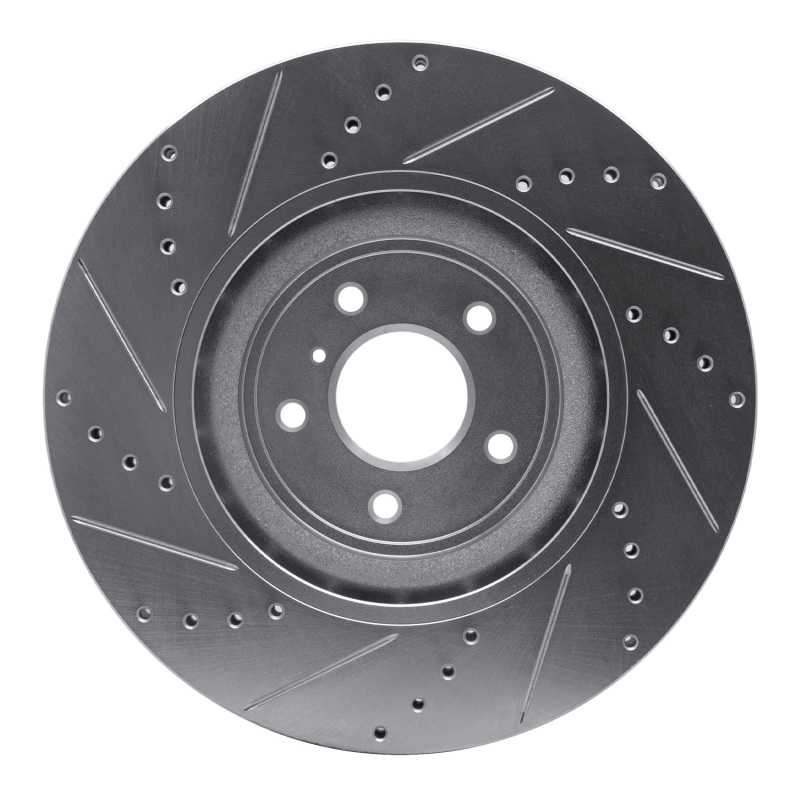 Picture of R1 09-20 Nissan 370Z Front Right Drilled & Slotted Silver Brake Rotor