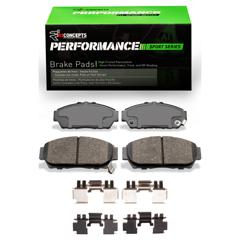 Picture of R1 93-01 Acura Integra Front Performance Sport Brake Pads & Hardware Kit
