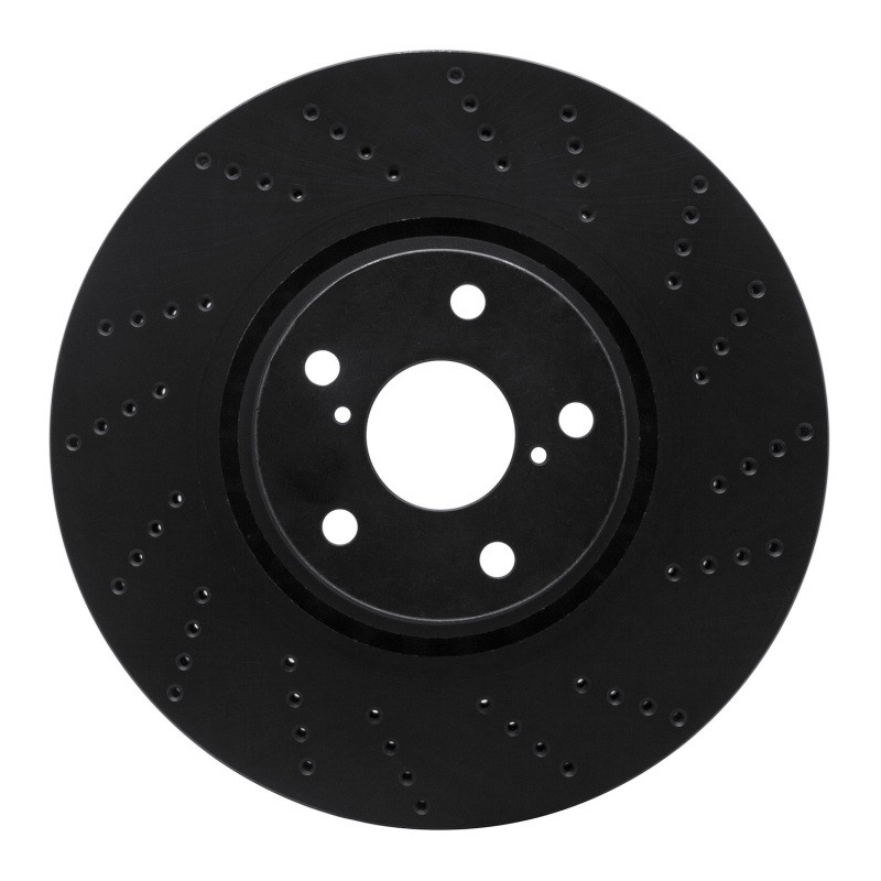 Picture of R1 07-11 Lexus GS350 Right Front Drilled Black Brake Rotor