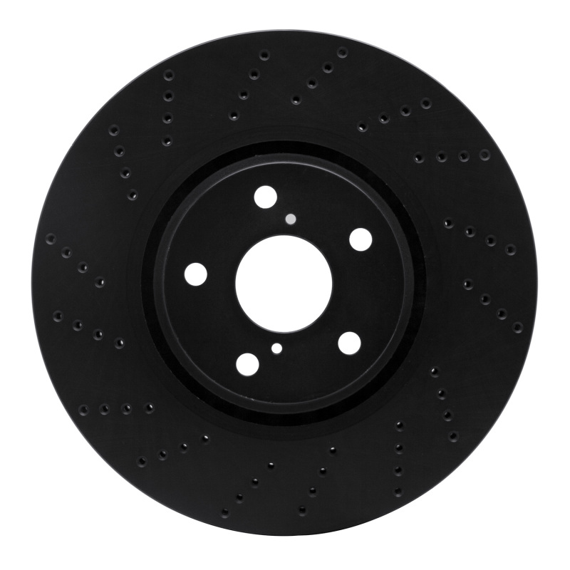 Picture of R1 07-11 Lexus GS350 Left Front Drilled Black Brake Rotor