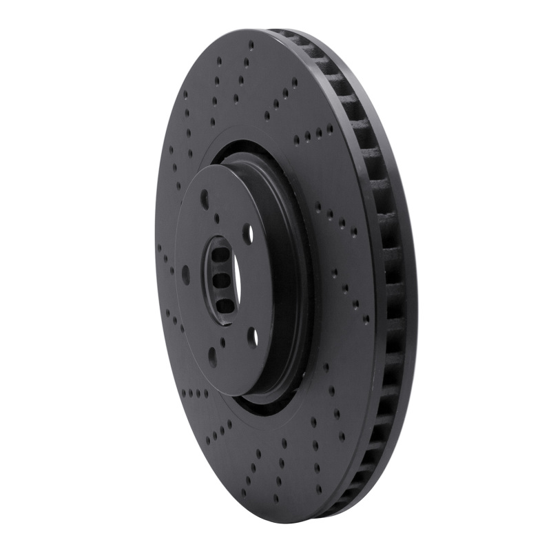 Picture of R1 07-11 Lexus GS350 Left Front Drilled Black Brake Rotor