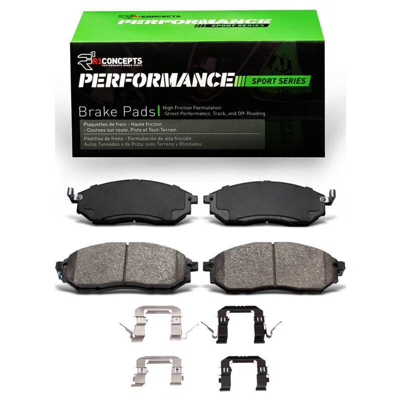 Picture of R1 05-14 Infiniti FX35 Front Performance Sport Pads & Hardware Kit
