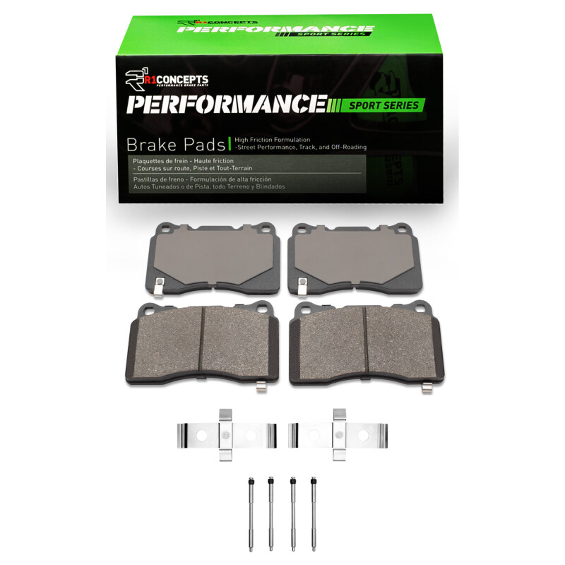 Picture of R1 03-15 Mitsubishi Lancer Front Performance Sport Pads & Hardware Kit