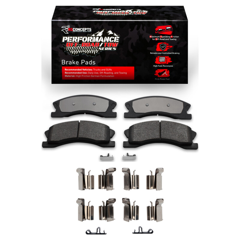 Picture of R1 99-04 Jeep Grand Cherokee Front Performance Off-Road/Tow Brake Pads & Hardware Kit