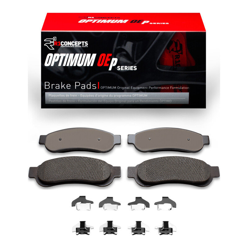 Picture of R1 05-10 Ford F-350 Super Duty 2WD Rear Optimum OE Pads & Hardware Kit