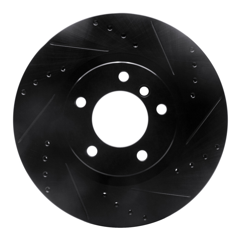 Picture of R1 95-02 BMW M3 Left Front Drilled & Slotted Black Brake Rotor